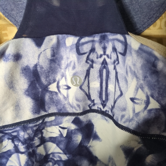 Lululemon Scoop Neck Tank Sz 6 Ink Blot White Deep Indigo Heathered Deep Indigo - Picture 5 of 7